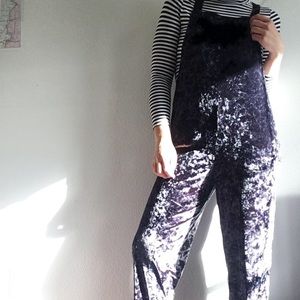 Urban Outfitters crushed velvet soft overalls